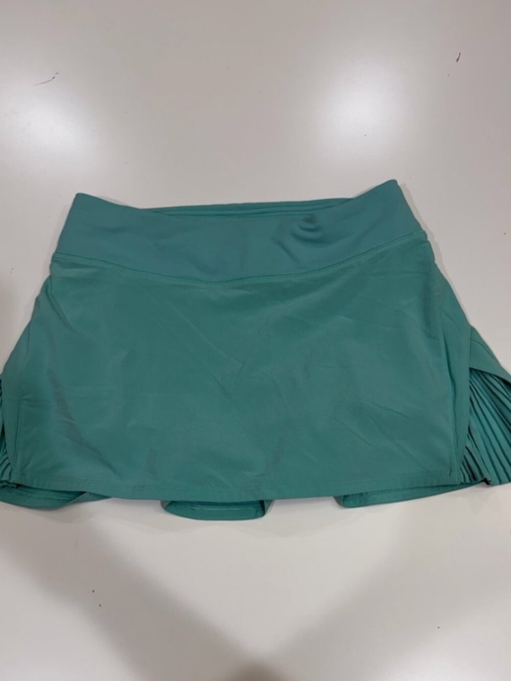 Green Pleated Side Skort